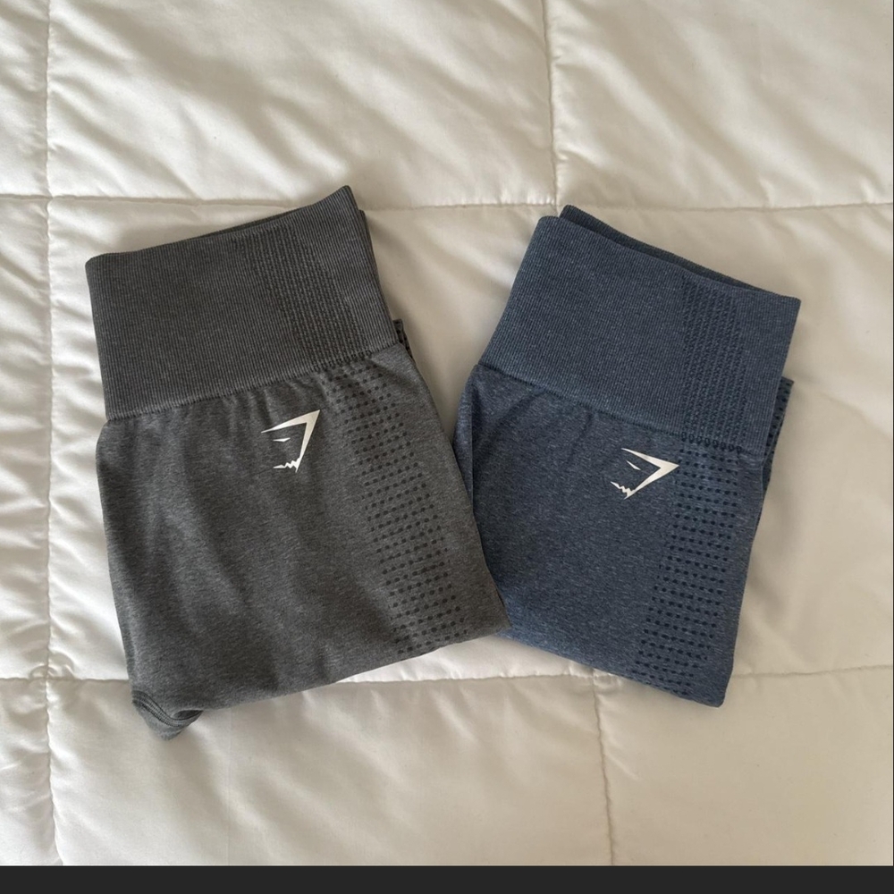 Gymshark Gray and Blue Textured Leggings